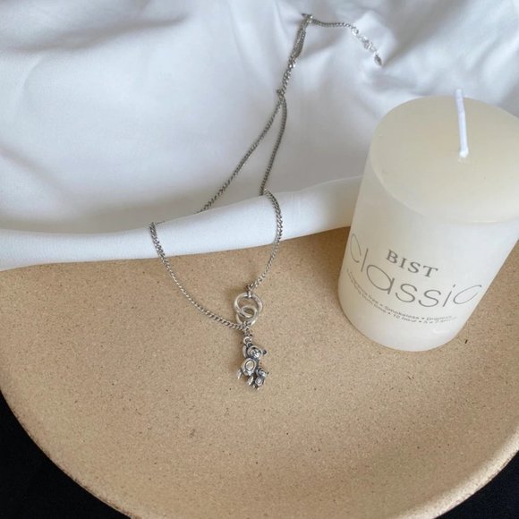 NEW 925 Sterling Silver Vintage Circle Necklace - Picture 6 of 12